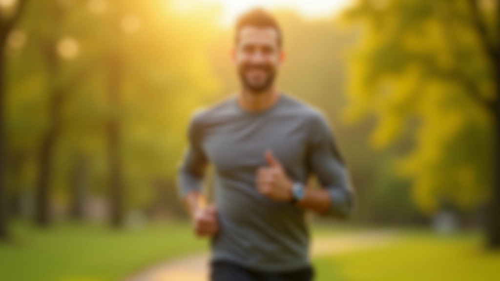 Mann trainiert draußen mit Gewichten, muskulöse Silhouette vor Baumkulisse, morgendliches Licht